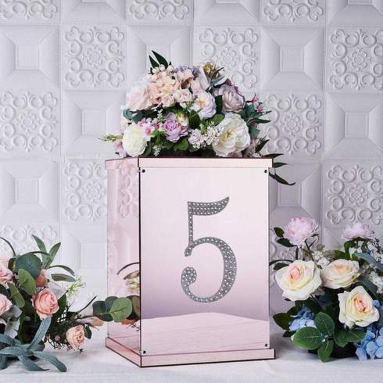 8-Inch Silver Letter Number Self-Adhesive Rhinestones GEMS STICKERS